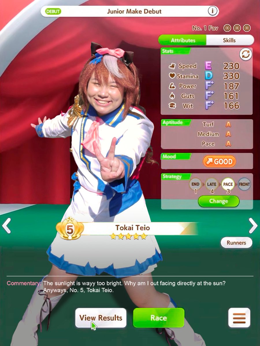 The statue of the three goddesses is looking mighty fine today. Getting my inspiration for the upcoming race~!!!!