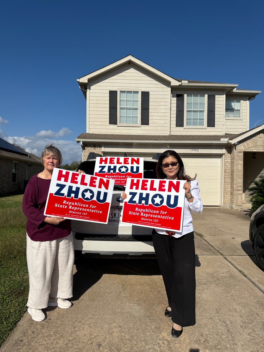 helenzcampaign's tweet photo. Another beautiful and successful day visiting with voters and earning votes! Thank you for the yard signs along the way! https://t.co/RMEsbqLEfp