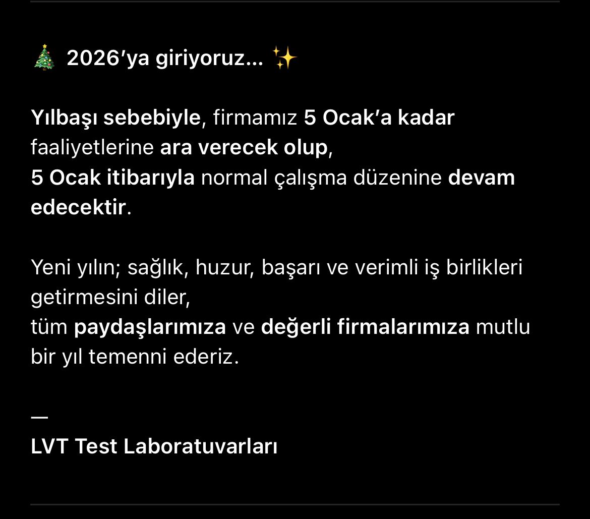 lvt_test's tweet photo. 🎄 2026’ya giriyoruz! | Welcoming 2026! ✨

Mutlu yıllar! | Happy New Year! https://t.co/2p037dgwPg