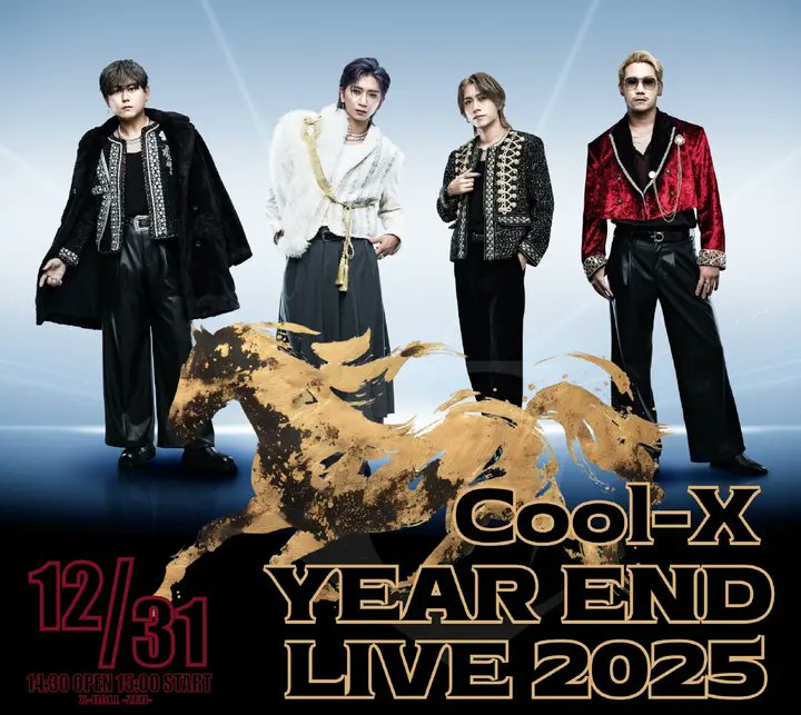 Today's Live🎶
【Cool-X YEAR END LIVE】
OPEN/14:30 START/15:00