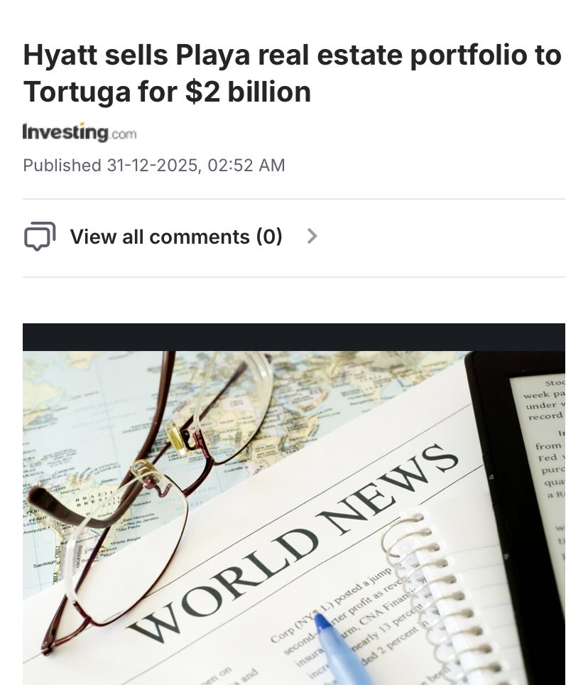 Hyatt sells Playa real estate portfolio to Tortuga for $2 billion