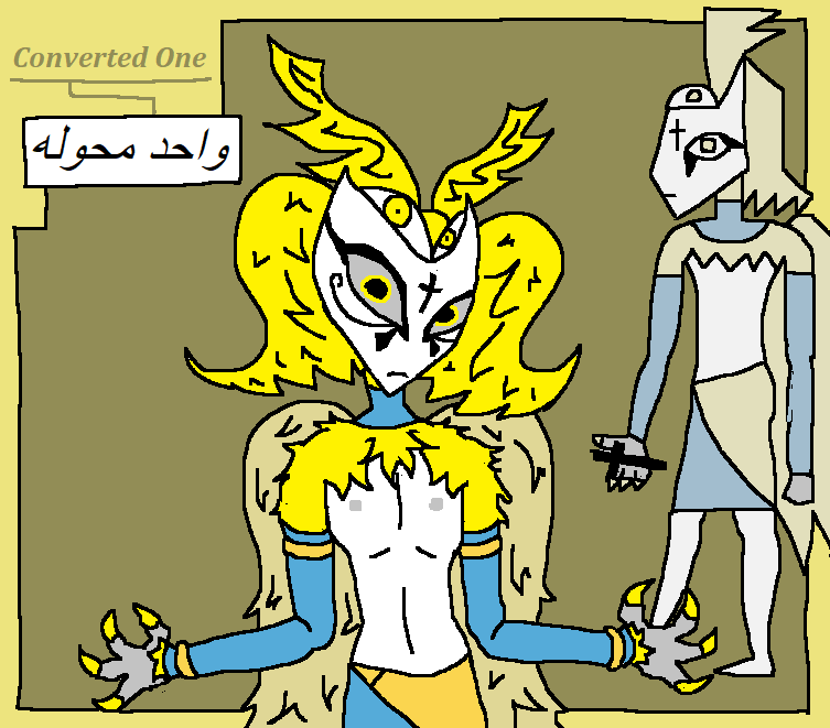 monkeygatart's tweet photo. During her time gathering information and subtle sabotage in Heaven, Flesh Angel took upon another form. He was known as the Converted One, one of the beings conquered from other faiths and subsumed by the Christian force. https://t.co/eUJpxlG0Ml