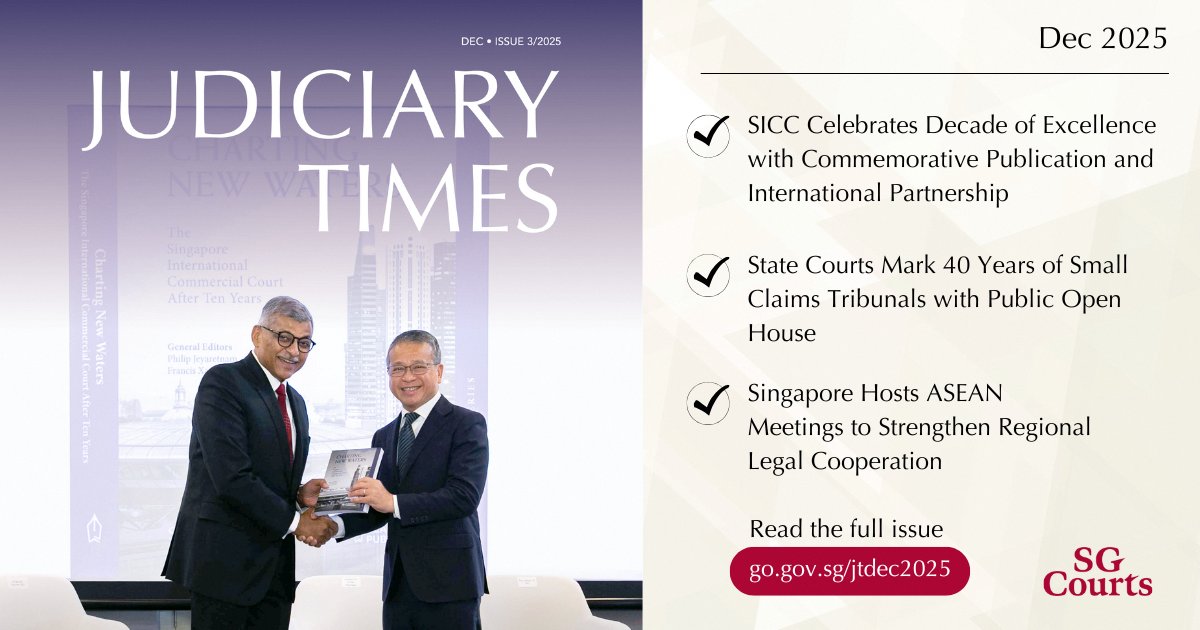 The latest issue of Judiciary Times is out! 
Access it here: go.gov.sg/jtdec2025