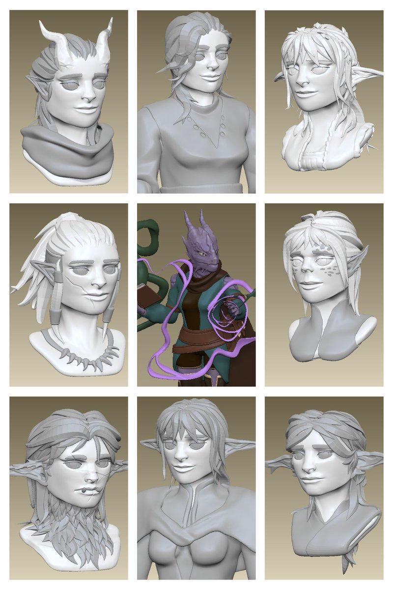 SIDEF_'s tweet photo. muchas y diversas razas, muchos modelados 
#dnd5e #sculpture #zbrush https://t.co/J4WacDgCjO