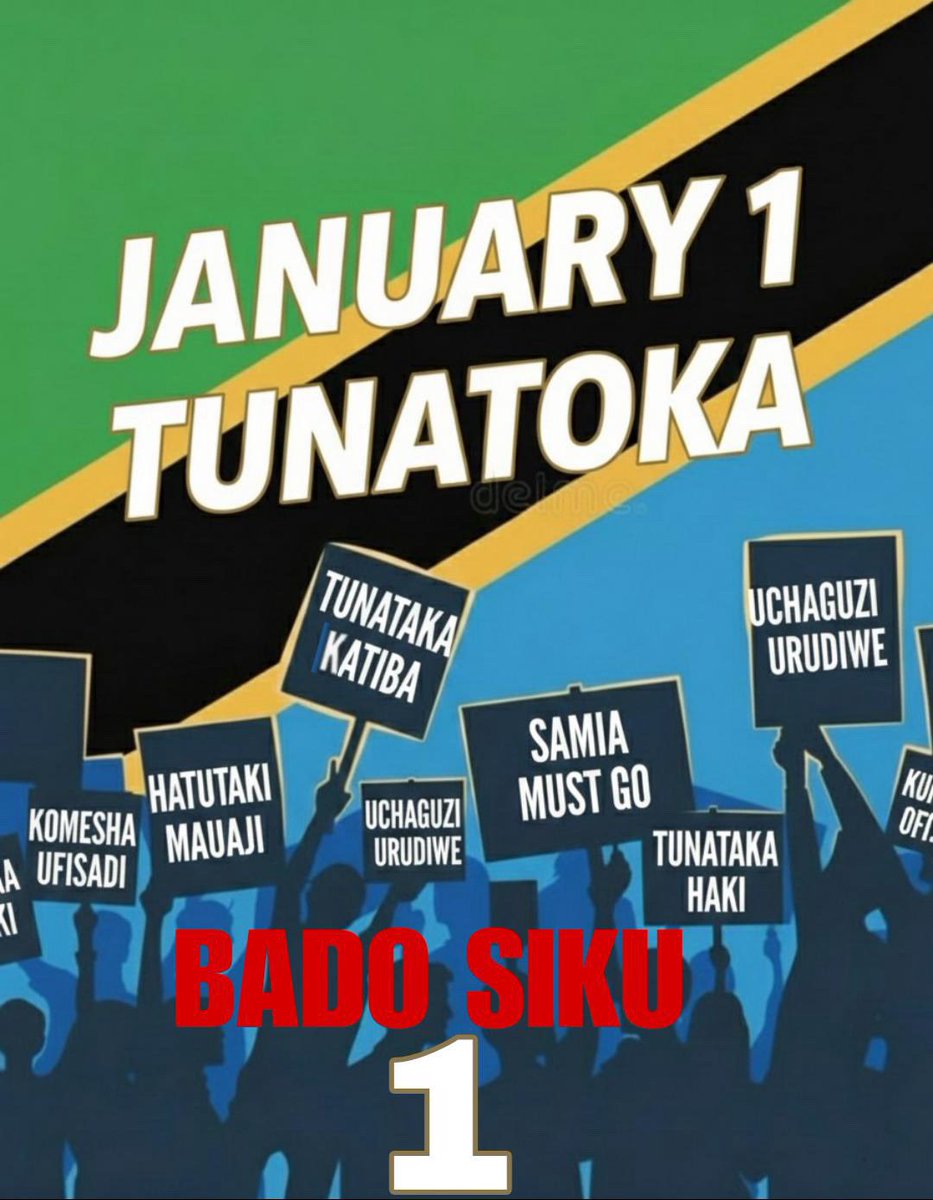MariaSTsehai's tweet photo. Bado siku moja 
Leo ni siku ya mkesha 
Hakuna wa kuja kutukomboa - madhalimu hayaelewi isipokuwa lugha ya maandamano! 💪🏽
#J1Tunatoka #J1 #SamiaMustGo #Tumeshinda🇹🇿 https://t.co/8Nu0UehnAJ