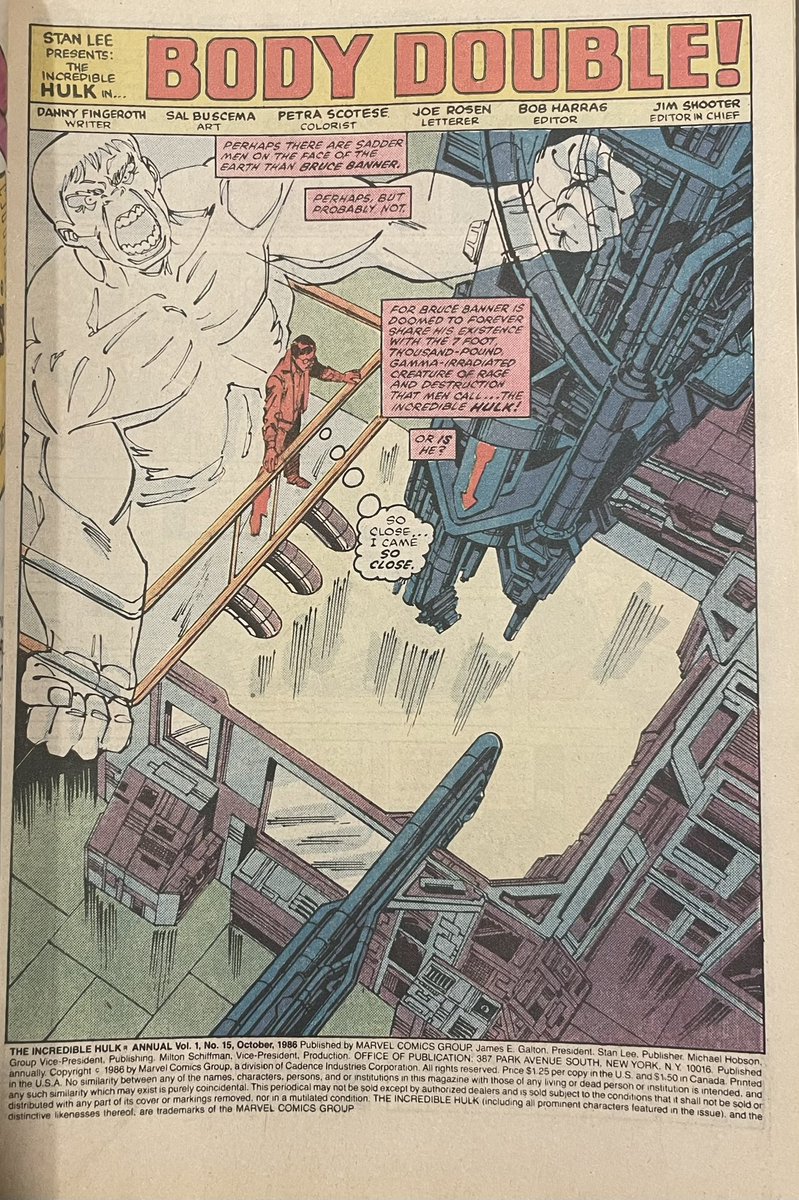 Sometimes you just want a good Donnybrook. This Hulk annual delivered, with a boss Zeck cover and interiors by the mighty Sal Buscema (pencils and inks) and Petra Scotese (colors)