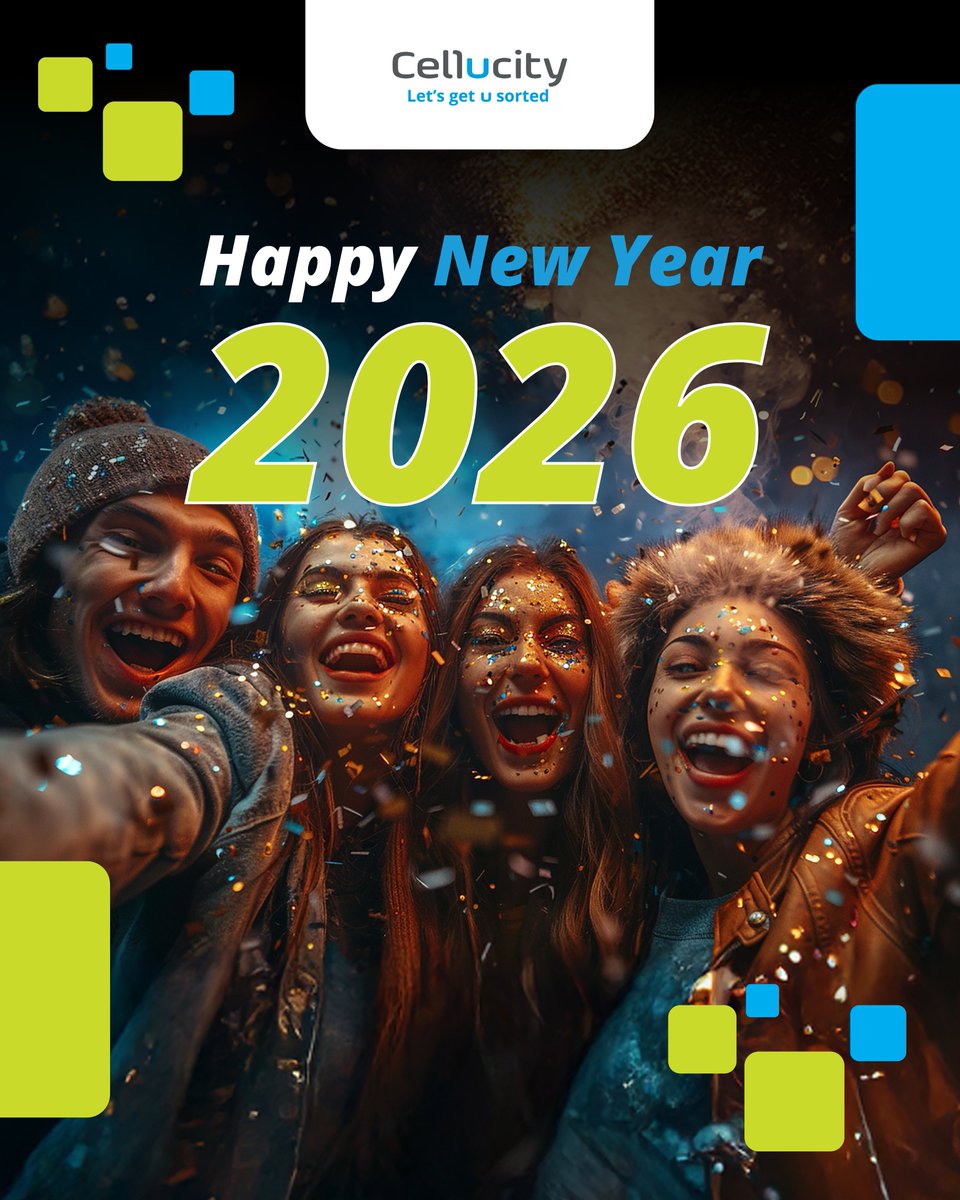 Cheers to 2026! 🥳
Happy New Year to our Cellucity customers — thank you for being part of the family. 🇿🇦
Here’s to a prosperous year ahead. Big things loading… shap shap! ✨📱
