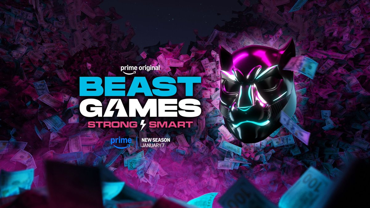 keepstreams's tweet photo. $5M on the line. 💰 100 Strong vs. 100 Smart. 🧠💪
Beast Games Season 2 hits Prime Video on Jan 7, 2026! 
With the Survivor crossover and massive "Beast City" arena. 🔥Avoid buffering—download with KeepStreams to watch anywhere! 🚀
#BeastGames #MrBeast #PrimeVideo #KeepStreams https://t.co/UMgo0FZ31G