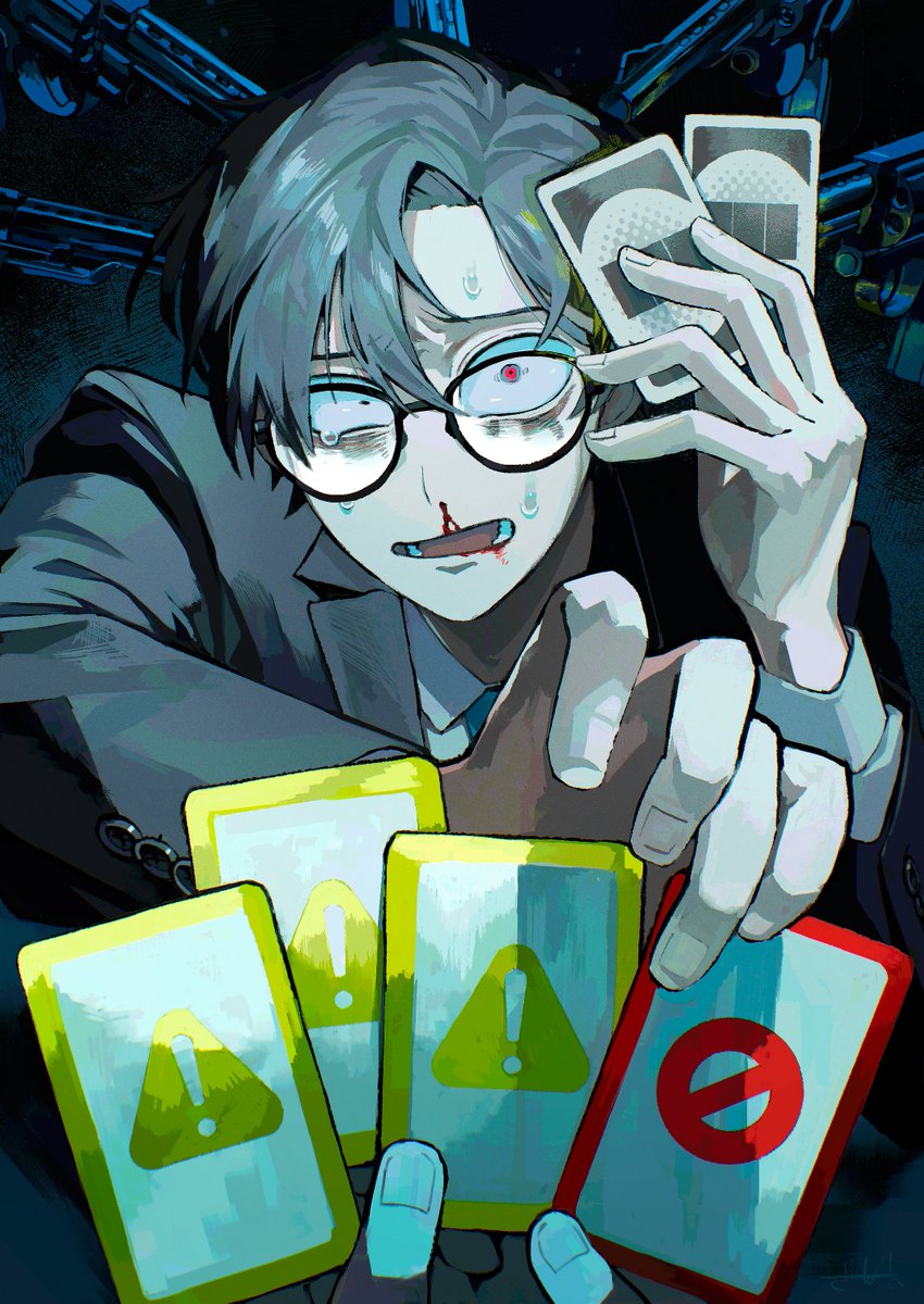 #2025年自分が選ぶ今年の4枚 
[創作&一枚絵篇] ありがとうございました👓🔪💥 