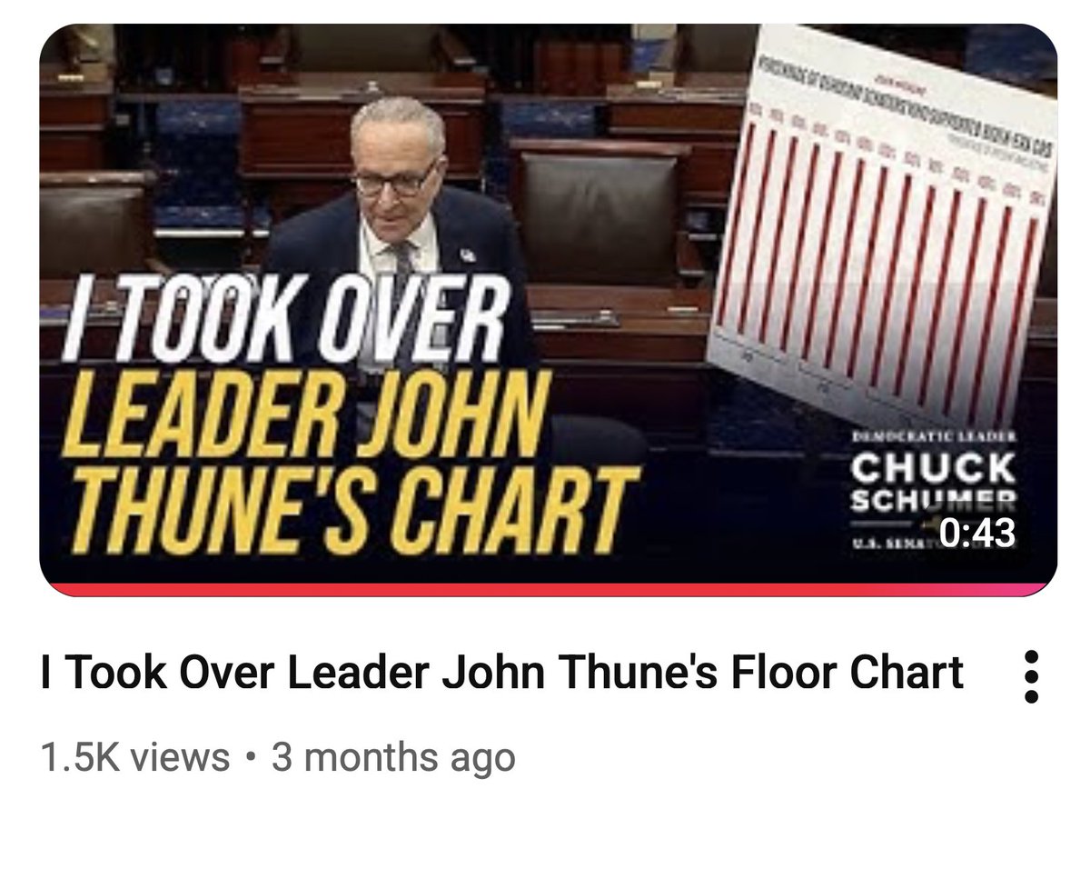 kenklippenstein's tweet photo. Chuck Schumer's youtube channel is awesome https://t.co/lov92FKIud