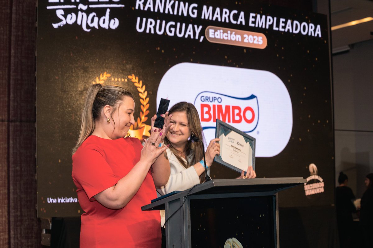 🔒 <a href="/Grupo_Bimbo/">Grupo Bimbo</a> Uruguay se mantiene en el puesto 3 del Ranking #EmpleoSoñado 2025.

Una permanencia que confirma una cultura organizacional valorada por el talento joven.

#MarcaEmpleadora #EmpleoSoñado #Uruguay