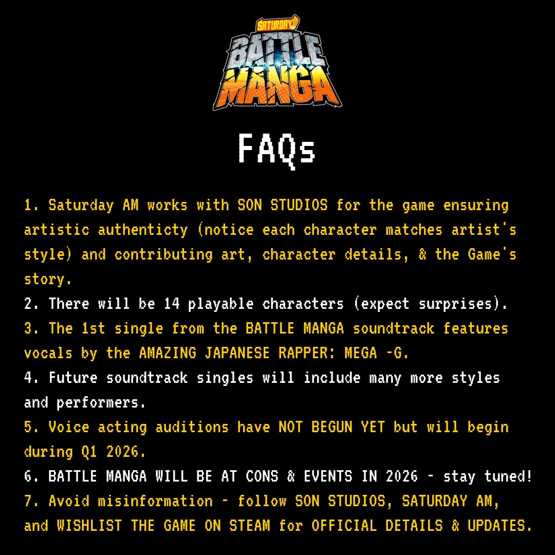 The internet will always 'internet' but here are some FACTS on our upcoming videogame Saturday AM BATTLE MANGA!