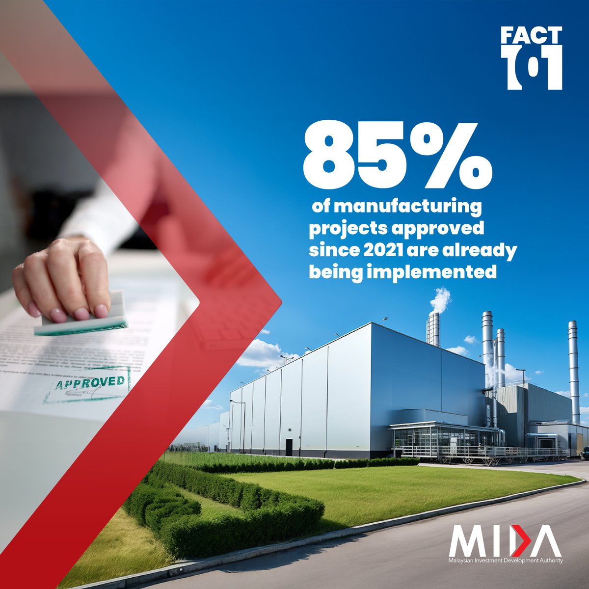 OfficialMIDA's tweet image. Behind every approval letter is a real project taking shape on the ground.

85% of approved projects since 2021 to September 2025 have moved into the implementation stage.

What’s your next project? Let’s make it happen.

#MIDA #InvestInMalaysia #InvestLokal #Malaysia #investment