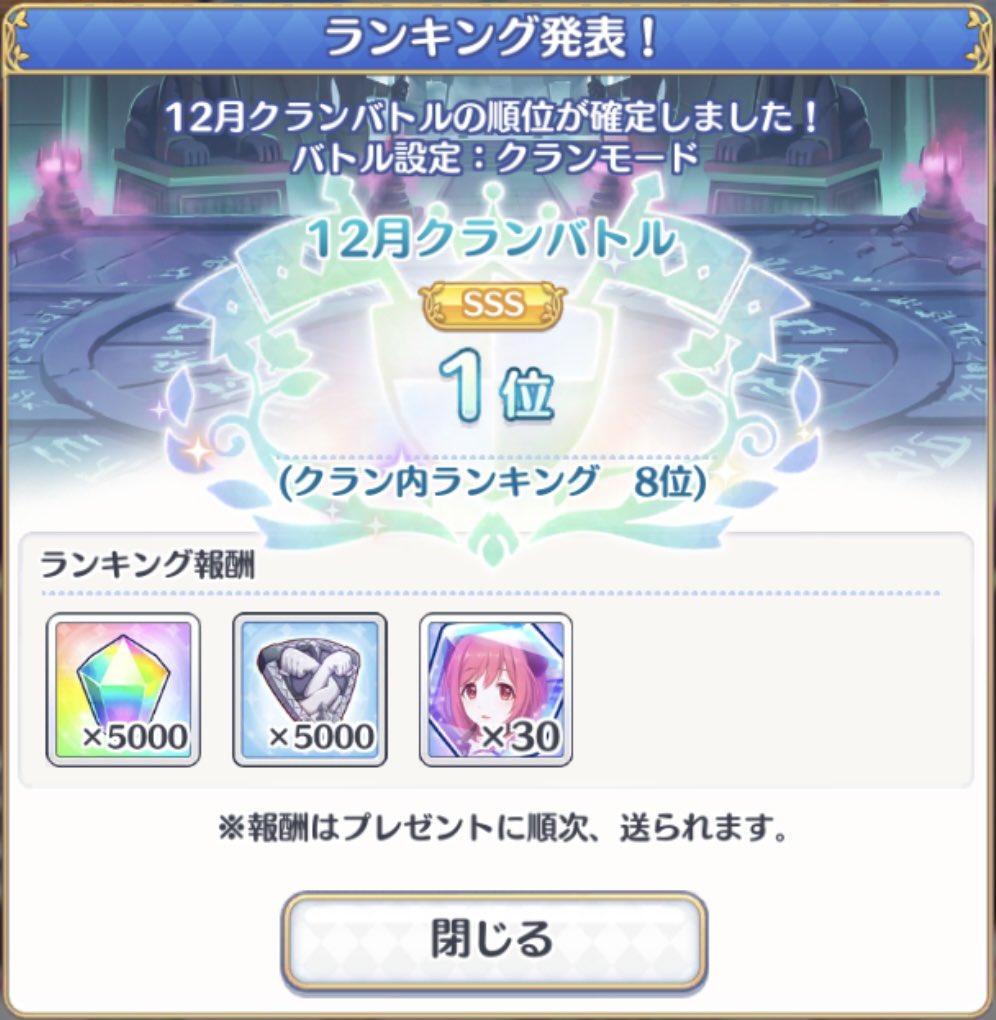 ciallooon's tweet image. お疲れ様でした！

今回のクラバトを以てプリコネを引退します。
今まで関わってくれた方々、ありがとうございました！