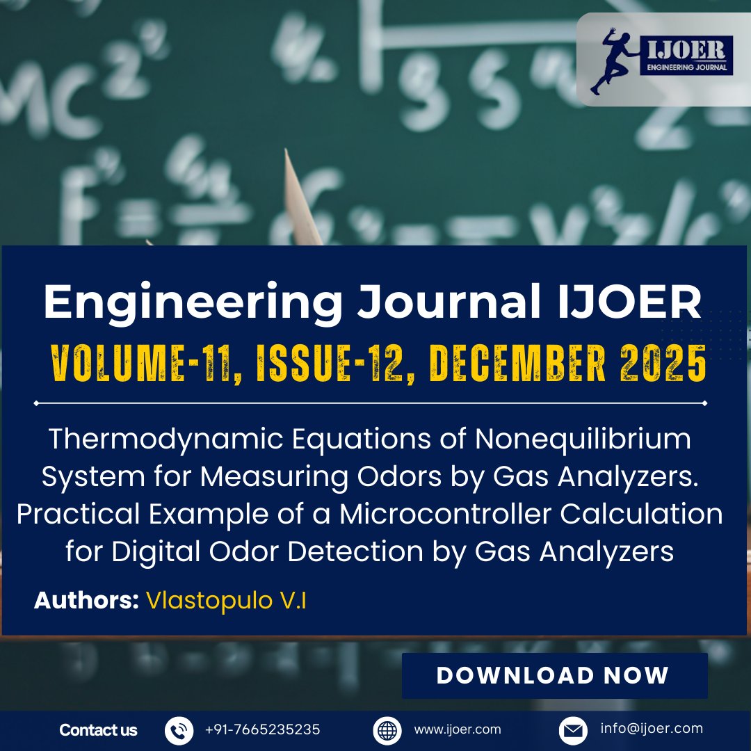 ADPublications's tweet photo. Turning smells into data! 🧪 This study tackles odor measurement by developing nonequilibrium system equations for gas analyzers #OdorDetection #DigitalSensors #Innovation #PracticalEngineering

https://t.co/GtV7SQsvI5 https://t.co/kCiz7WN3zw