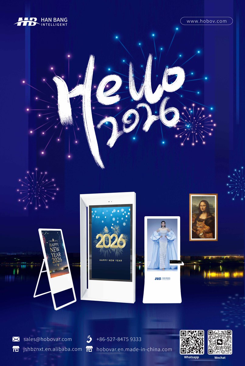 _hobov's tweet image. Happy New Year 2026 🎉 Hanbang Intelligent thanks our global partners and looks forward to creating smarter display solutions together! 🚀

📧 Contact: sales@hobovar.com
🌐 Website: hobov.com

#hanbangintelligent #happynewyear #digitaldisplay #smartcity