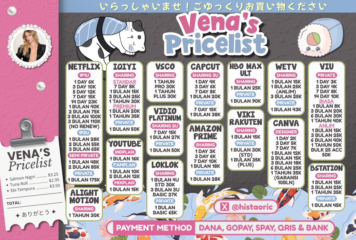 zeduuk's tweet image. WETEES WTB JUAL BELI LÄNGGANAN SËWA ÄKUN ÄPP PŘEMÌUM.

☎️ order ke WA on bio!♡

VSCŌ LOKLŌK VİKI ĀM CĀNVA PRĒMIUM CÀPCUT WËTV NËTFLIX VIÙ PŘIME VIĐEO BSTÅTION HƁO IQĪYI YŌUTUBE VIDÎO PLÅTINUM.
#zonauang