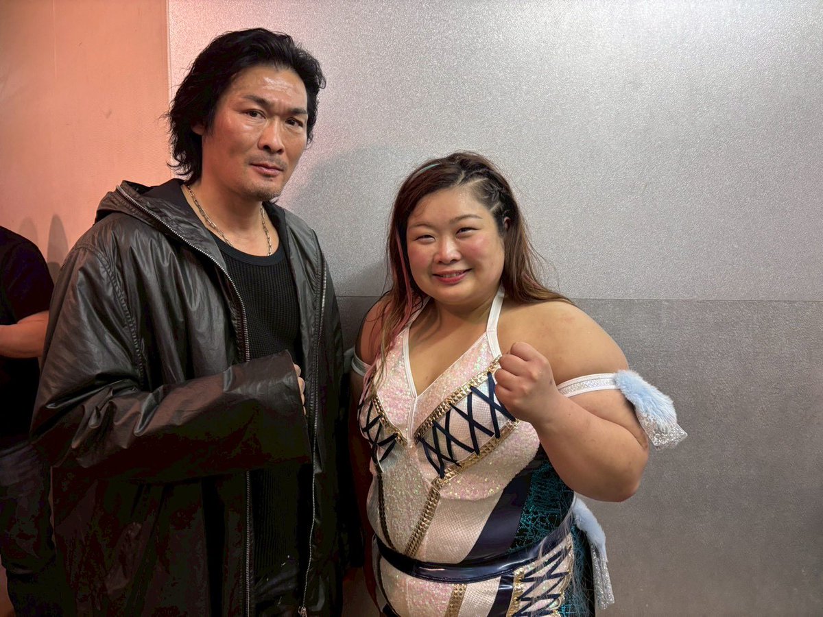 引退発表してすぐに連絡をくださった坂口さん。最後を観に来てくだいました！坂口道場で鍛えられた根性は今もいきてます✨プロレスラーになるキッカケをくれたDDT、そして今回レフェリングをしてくださった松井さんありがとうございました😊
#ごちそうさまでした
