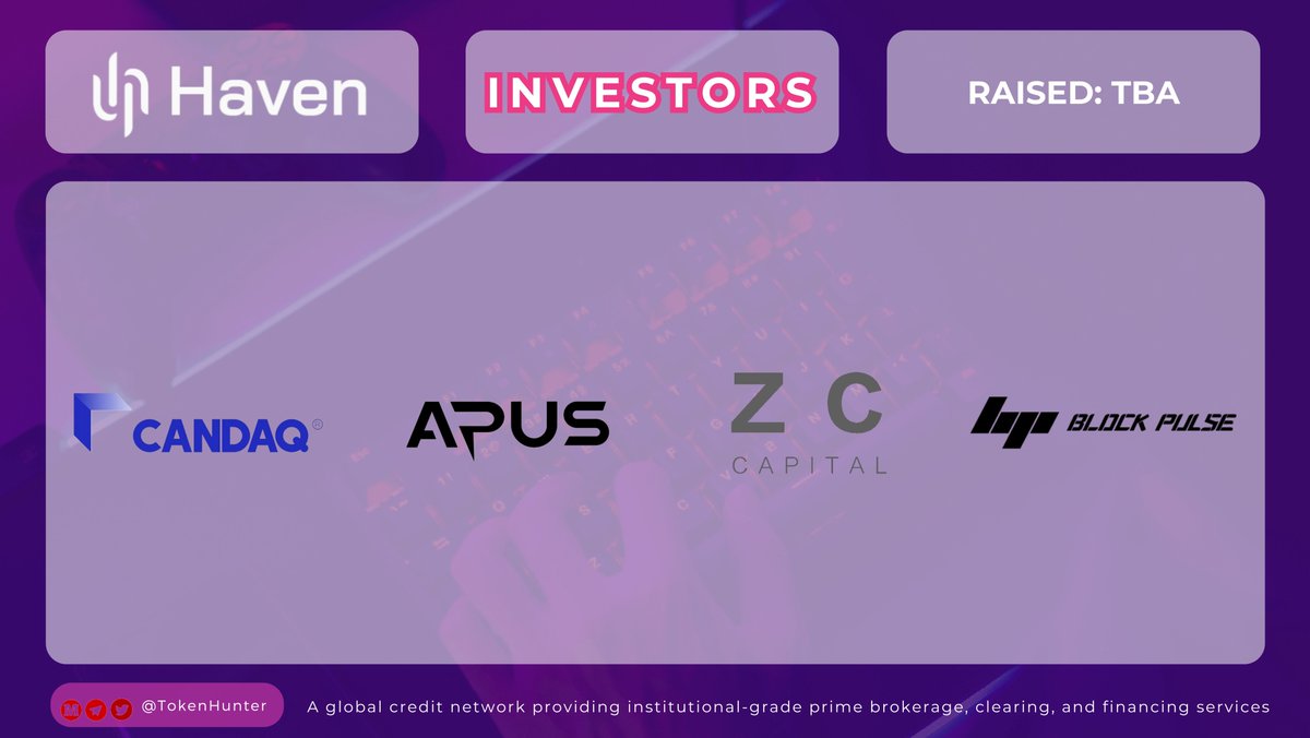 _TokenHunter's tweet image. 💜 @haven_rwa INVESTORS 💜

Strong backing speaks louder than words 🚀
@haven_rwa  continues to gain momentum with the support of well-known strategic investors.

Backed By:
👉 #Candaq
👉 #Apus
👉 #ZCCapital
👉 #BlockPulse 🤝📈

Institutional confidence is building as Haven
