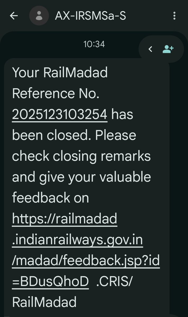 Pnr Mobile Number लेने के बाद 10.32 thank u for contacting और 10.34 में रिफ्रेंस नंबर has been closed का msg आ गया। जबकि इस बार <a href="/RailMadad/">RailMadad</a> से फॉर्मिलिटी वाला कॉल भी नहीं आया।
ये है <a href="/drmdnr/">DRM Danapur</a> की रेल सेवा।
सीधा बोला करो न कि आप रेल ग्राहकों की कोई मदद नहीं कर सकते । #ढकोसला