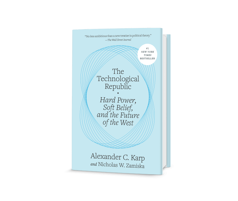 RJRoger6's tweet photo. "The Technological Republic" by Alexander Karp, CEO of Palantir Tech. GREAT book! One of the better books I've read in a while. Will post my official review on @goodreads . Check it out! https://t.co/jBw48PpIYK