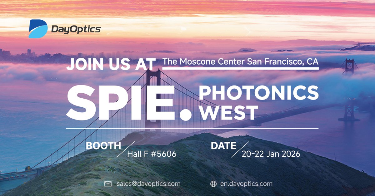 Dayoptics2005's tweet photo. 📣 Join Us at SPIE Photonics West 2026!
📆 Date: January 20th–22nd, 2026
📍 Booth: Hall F #5606
Can't wait to see you soon! https://t.co/grtdIv3EHl