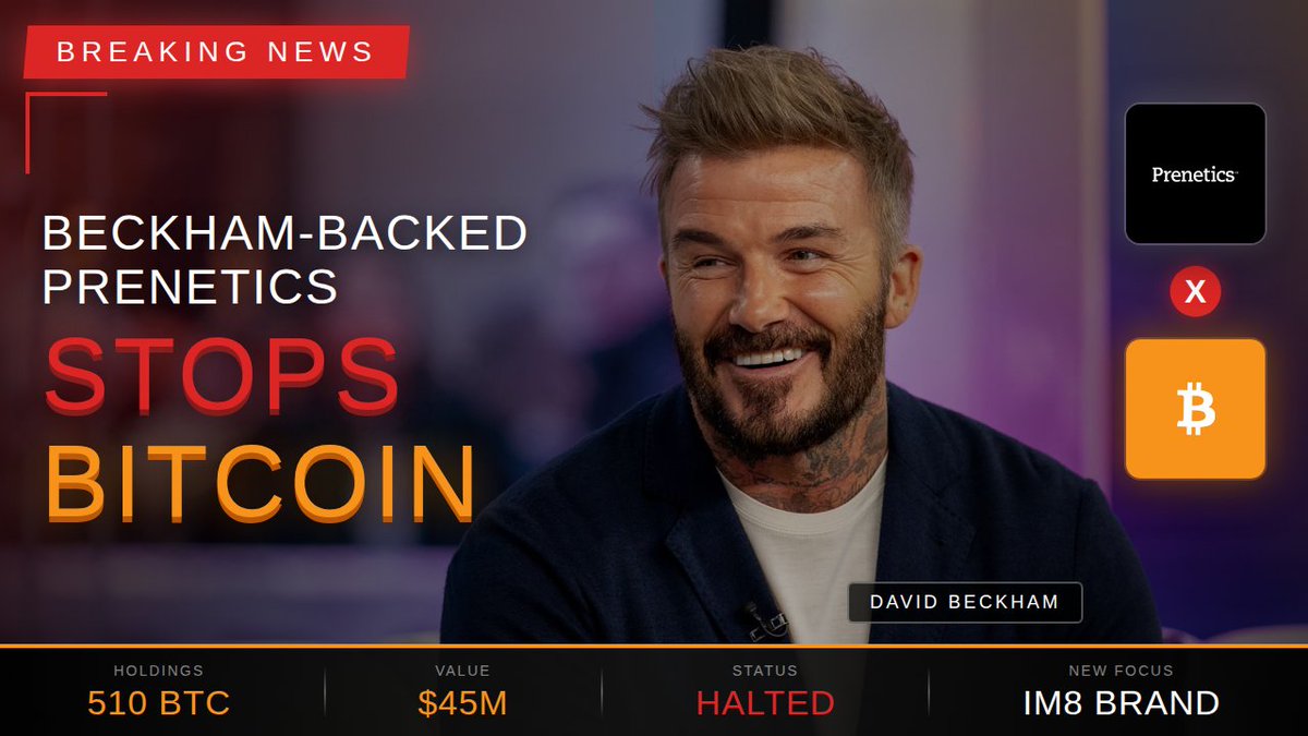 Prenetics Halts Bitcoin Buying Program David Beckham-backed health company  Prenetics Stopped Buying Bitcoin on Dec 4 to focus on its Nutrition Brand  IM8. ▪️ Retaining 510 BTC (~$45M) as Reserve ▪️ No