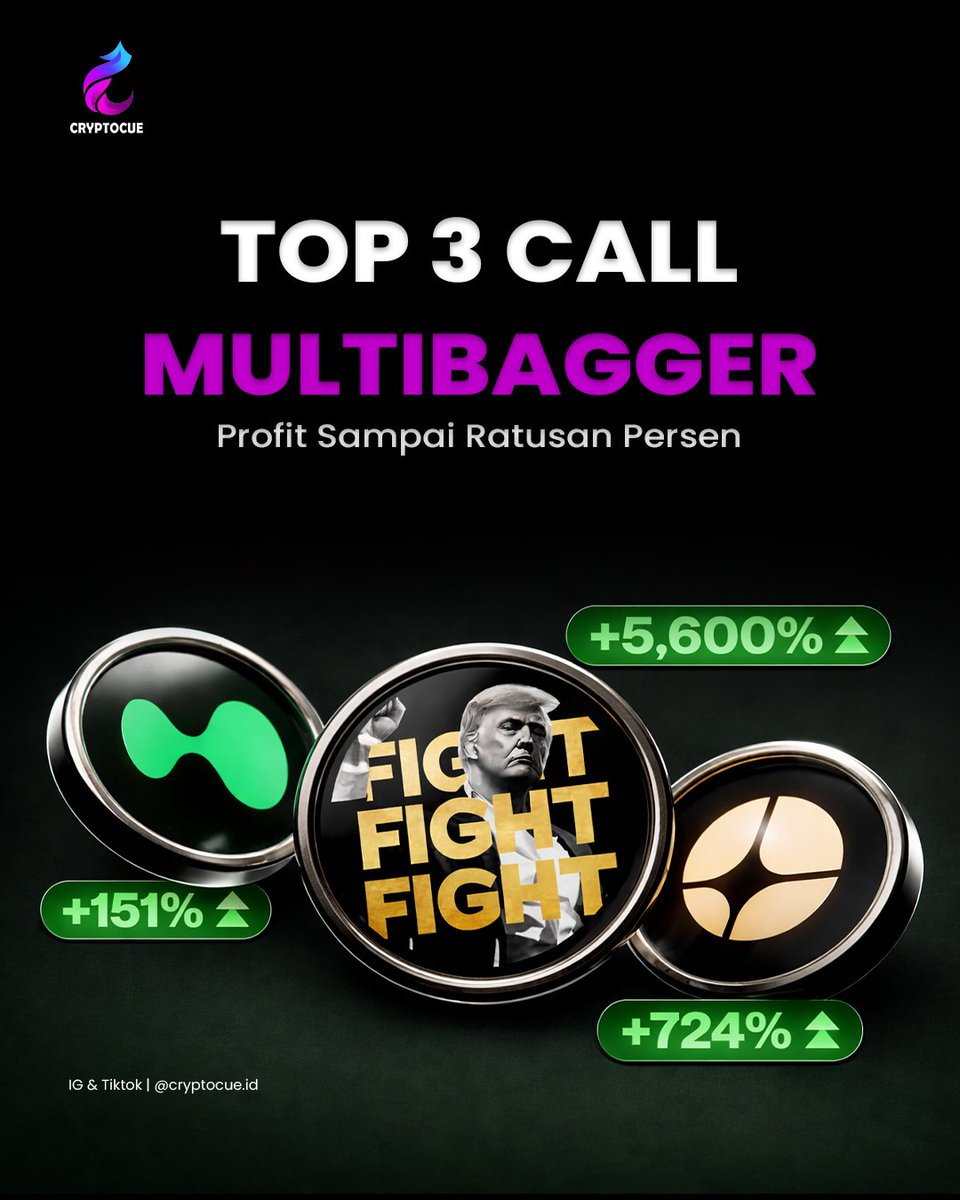 Cryptocueid's tweet photo. Bukan janji, ini hasil.
Top 3 call yang berhasil jadi multibagger 
Market boleh naik turun, data tetap bicara.

Kamu pernah ikut yang mana? 👀👇

#Cryptocue #Crypto #CryptoIndonesia #Multibagge https://t.co/dXRXn4UeCa