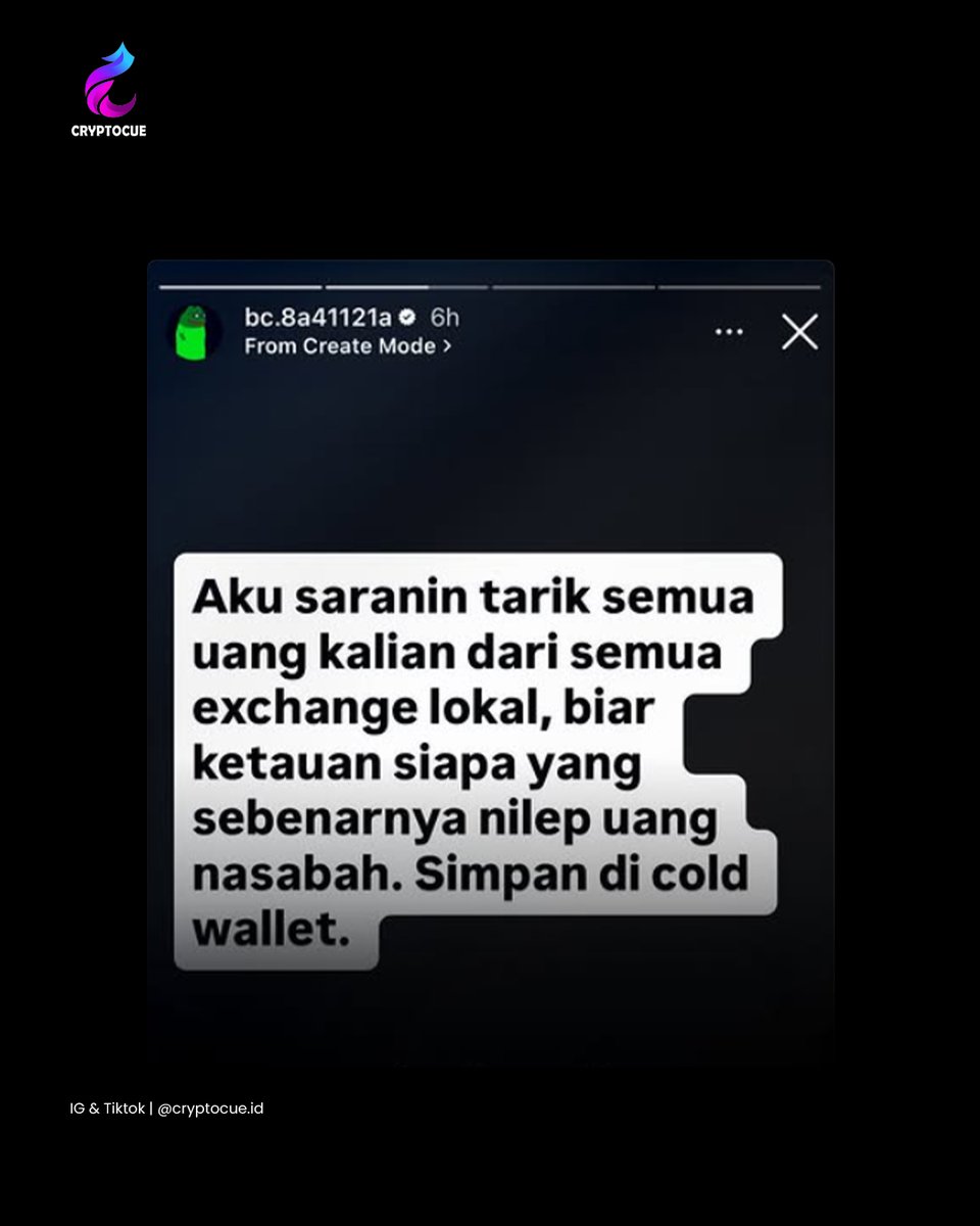 Cryptocueid's tweet photo. Isu exchange lokal kembali jadi sorotan.
Beberapa pihak mengingatkan pentingnya manajemen risiko dan keamanan aset.
Simpan di exchange atau pindahkan ke wallet pribadi?
Keputusan ada di tangan masing-masing investor. 

#Cryptocue #CryptoNews #BitcoinIndonesia #ExchangeLokal https://t.co/u6abGlnBXy