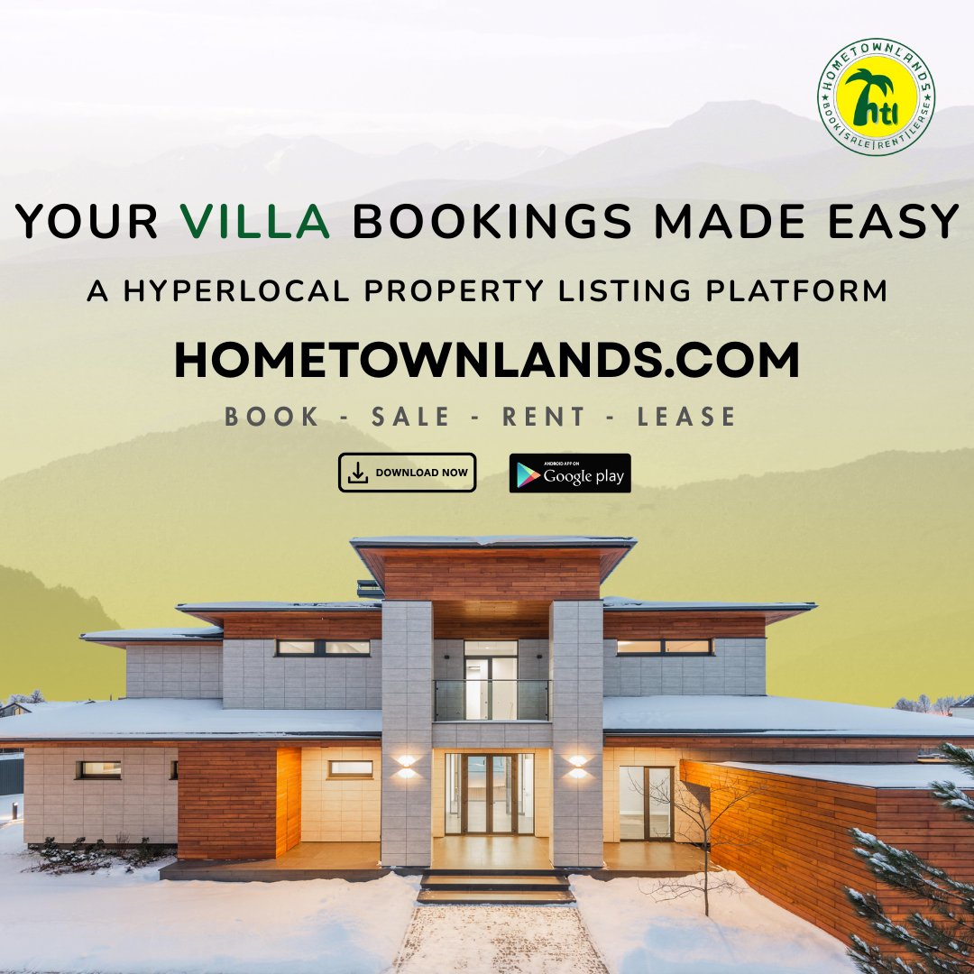 hometownlands's tweet photo. Want to list your villa for bookings ?
Bookings are simple and hassle-free.

Book | Sale | Rent | Lease, 
Explore today : https://t.co/BUvMdc36Gt

#HomeTownLands #PremiumListings #PropertyListings #GetListed #FreePropertySearchPlatform #AdFreeExperience https://t.co/sTqLbJRAfs