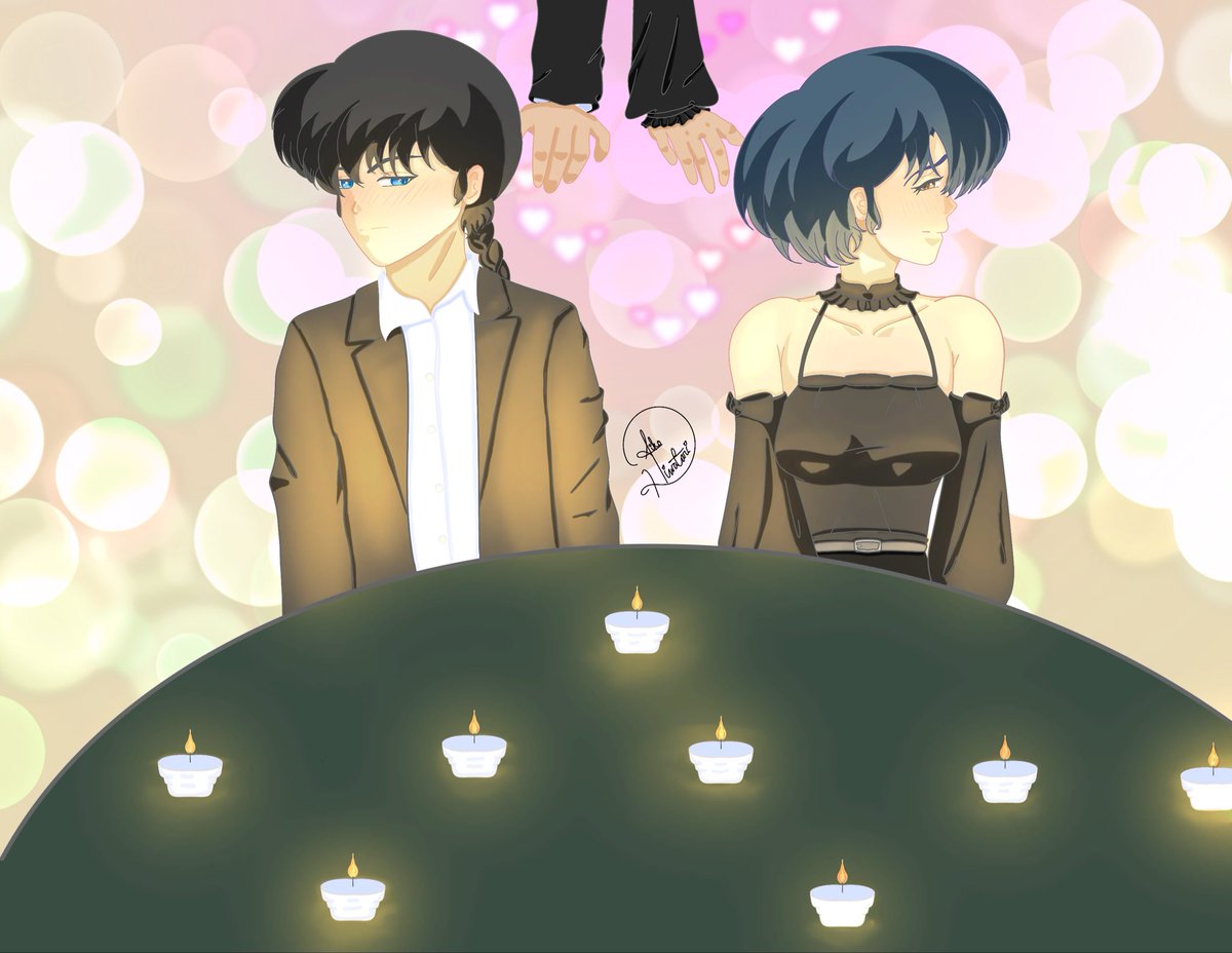AikoHiwatari's tweet photo. This drawing is for #mundo_fanfics_inuyasha_y_ranma @MundoFanficsIyR for their #dinamica_de_diciembre_2025 named #invierno_bajo_las_estrellas and this is called “La primer cena juntos”
#ranma_1_2 #ranma https://t.co/jTpAWL47td