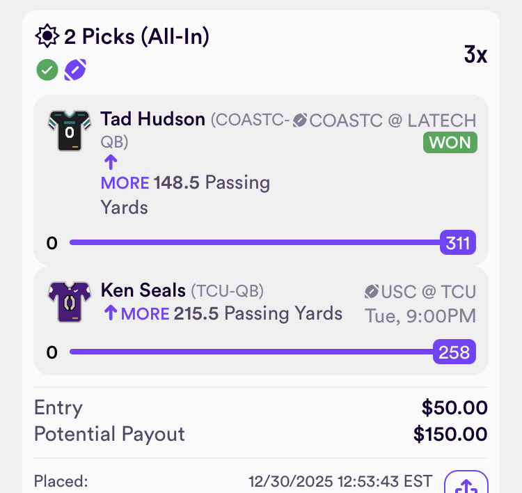 MidMajorMack's tweet image. Bang!✅ Cash the Dabble 2 Man! #CFB