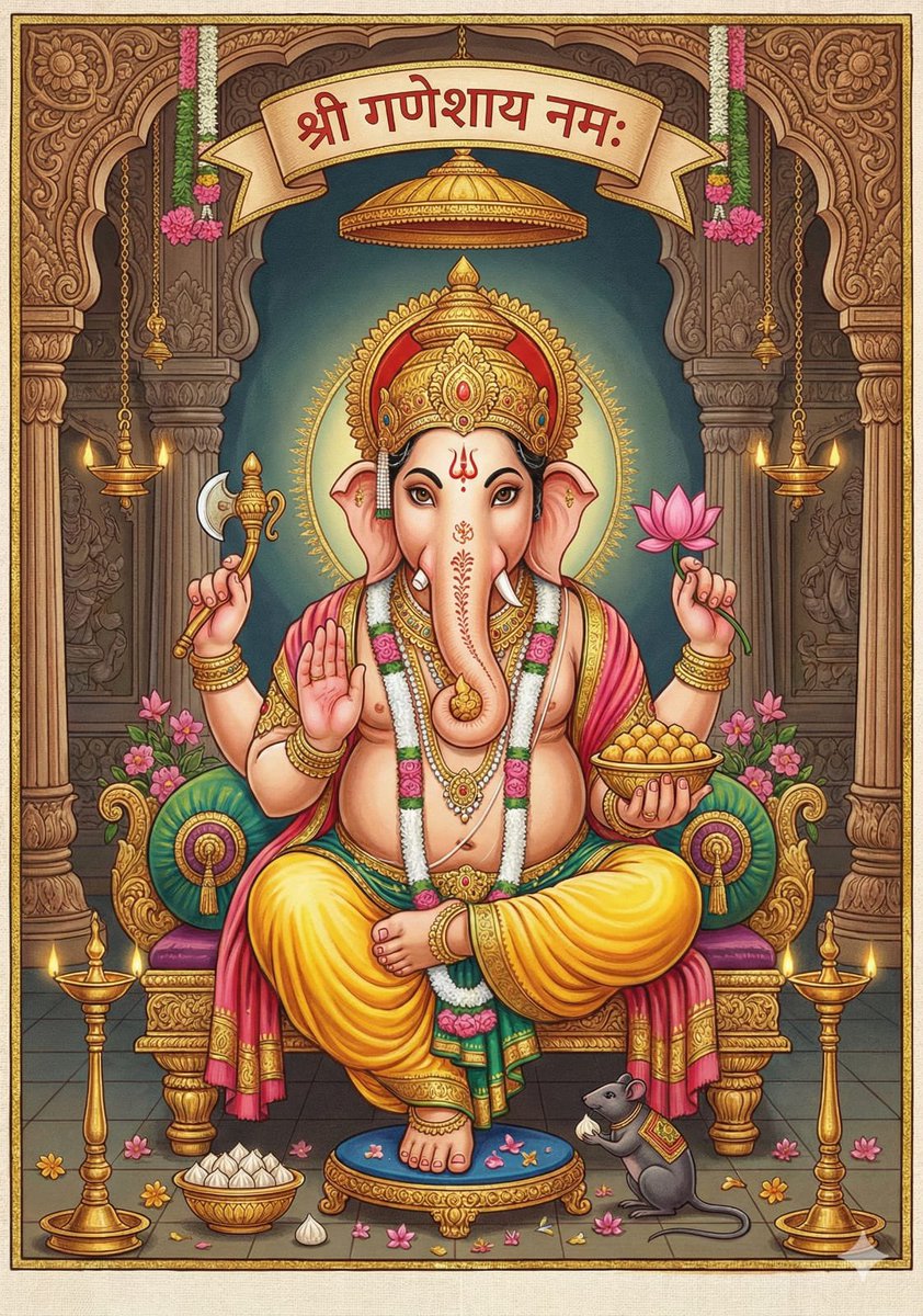 "वक्रतुण्ड महाकाय सूर्यकोटि समप्रभ।
निर्विघ्नं कुरु मे देव सर्वकार्येषु सर्वदा॥
​प्रथम पूज्य भगवान गणेश की कृपा आप और आपके परिवार पर सदा बनी रहे। ❤️🚩"