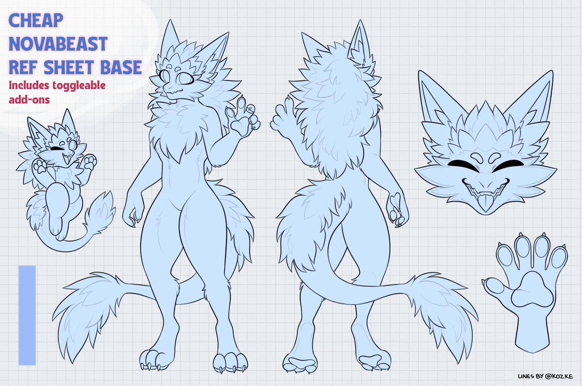 kozke_'s tweet image. My new novabeast bases are out!! Use code "NOVABEAST" at checkout on etsy (link in bio) for 30% off my whole shop!

⭐️One person who reposts this will receive this whole set of files for free!! :)
#novabeast #furryvrchat