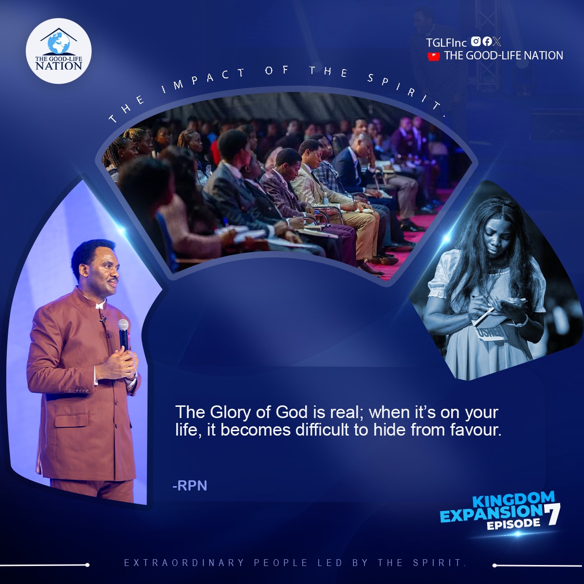 TGLFInc's tweet image. The Glory of God is real; when it’s on your life, it becomes difficult to hide from favour. -RPN 

#RPN 
#KingdomExpansion7