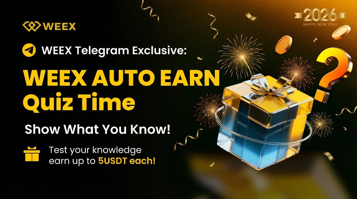 🎯 WEEX Auto Earn 48-Hour Quiz Challenge is Live!
Missed it last time? This is your second chance 👀

Test your Auto Earn knowledge &amp; win rewards 💰
🧠 Quiz Topic: WEEX Auto Earn
 🎁 5 USDT for each winner
 🏆 Fastest correct answers + lucky draw

 ⏰ Dec 31 – Jan 3
Join the