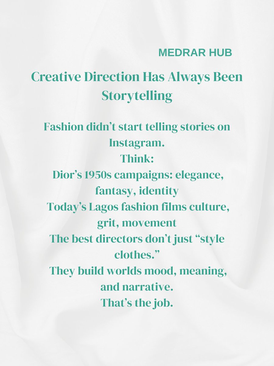 Medrarhub's tweet photo. Stylists and creative directors:
2026 isn’t about “doing more.”
It’s about:
Storytelling.
Consistency.
Clear moodboards.
Intentional ideas.
Fashion history already showed us the blueprint.
We just need to apply it.
#creativedirectors #medrarhub #thrivetribe #thefashionhub https://t.co/cRO1Fb0YVG