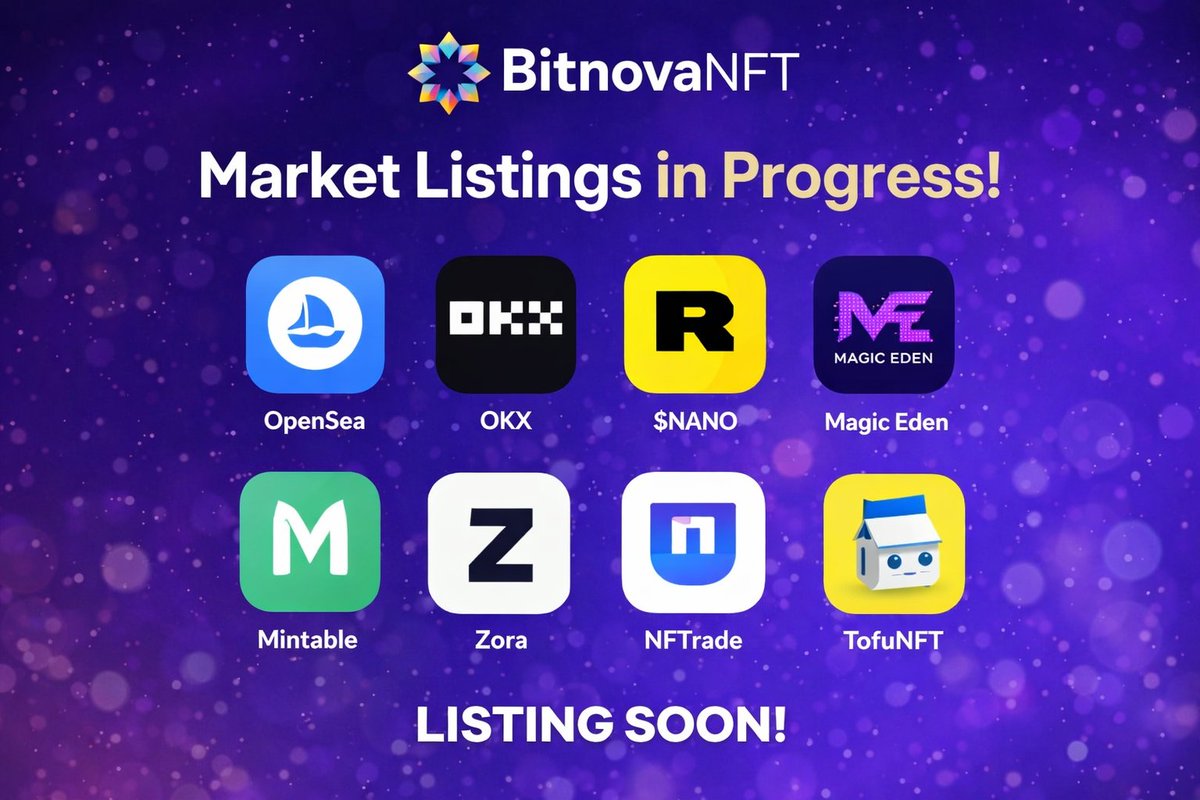 BitnovaNFT's tweet photo. BitnovaNFT is a decentralized NFT project designed to empower users with true digital ownership and unrestricted trading freedom. Built on a secure blockchain infrastructure, BitnovaNFT operates without centralized custody, mining requirements, or costly hardware setups. https://t.co/5nBYMYGEpd
