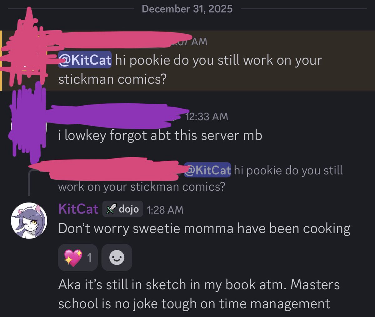 KatKitCat's tweet image. I lowkey feel bad because I intended to finish the comic trailer during 2025….

Oh well… next year hopefully TwT