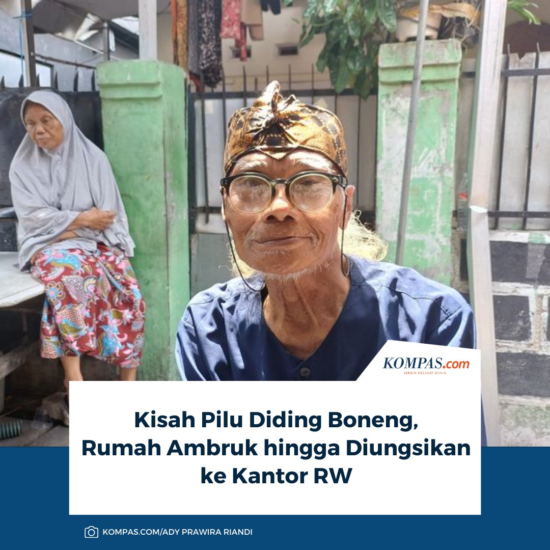 kompascom's tweet photo. Aktor senior Diding Boneng baru saja mengalami musibah. Rumah tempat tinggalnya di Kawasan Pegangsaan, Menteng, Jakarta Pusat, ambruk pada Minggu, 28 Desember 2025.

Baca di sini: https://t.co/csPhxLIldO.

~AA #Boneng https://t.co/UUlYwYijFv