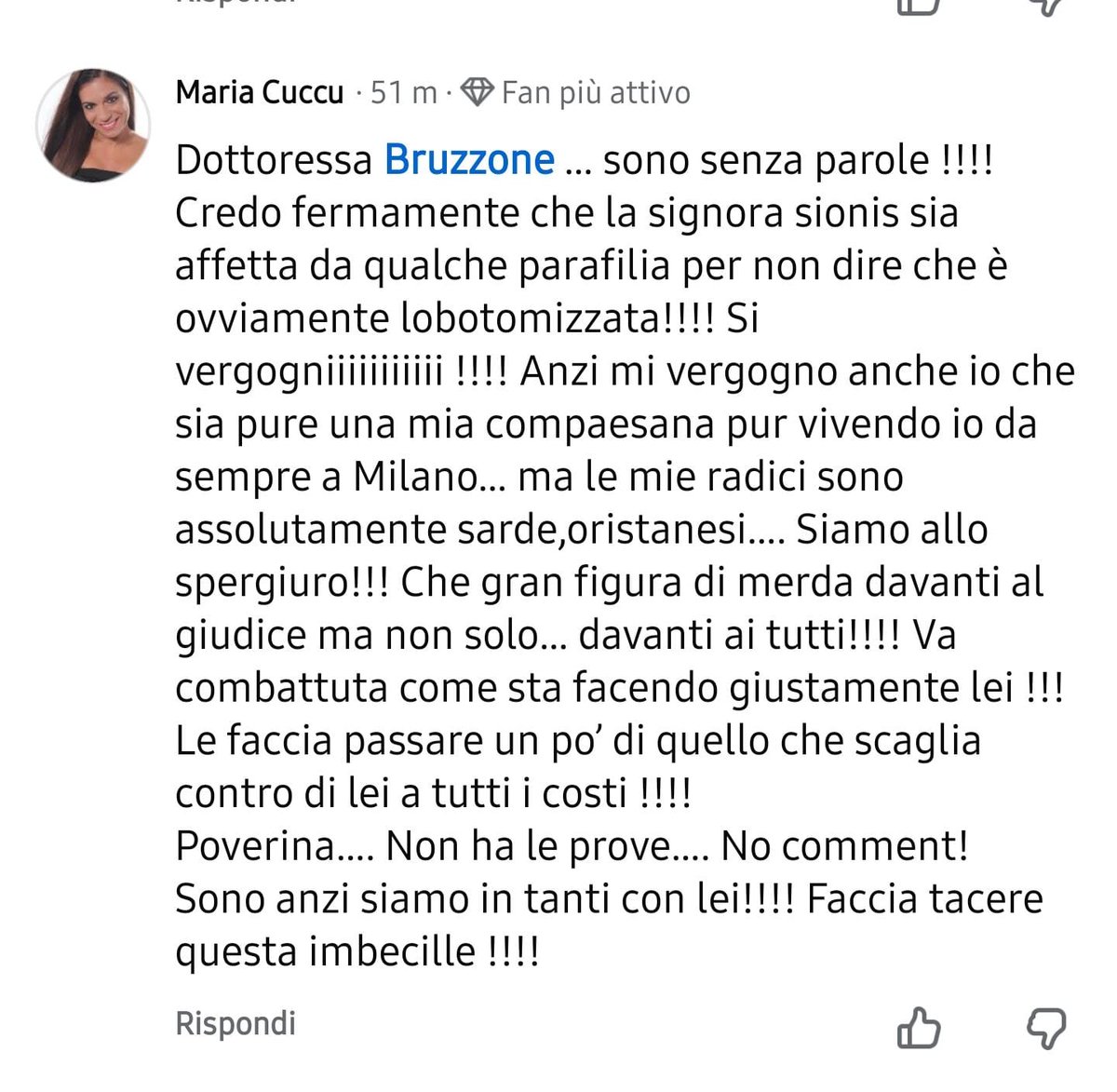 ESionis48158's tweet photo. Facciamo tanti auguri alla sig.ra Maria Cuccu, originaria di Oristano residente a Milano 

Mi ha diagnosticato #parafilia dice  che io sia lobotomizzata, una imbecille che getta merd@, una di cui #mariacuccu si vergogna 

Oggi ultimi post del 2025
#Garlasco #Sempio #zonabianca https://t.co/wKJx81jnW4
