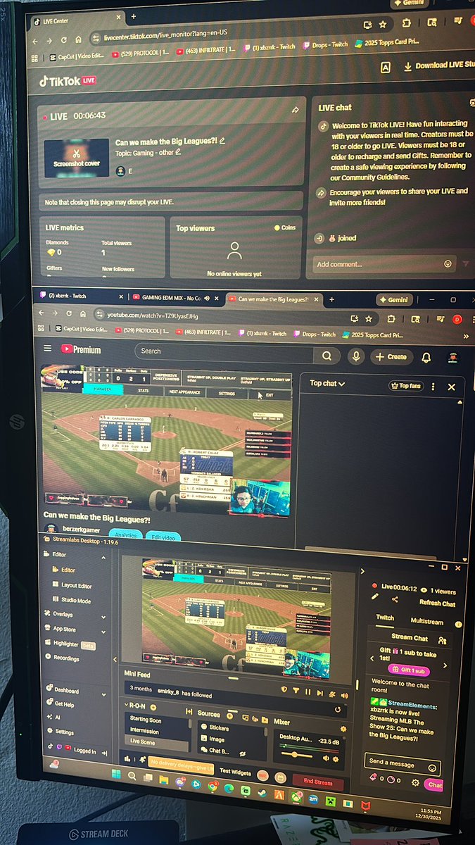 Bzrrk_'s tweet photo. We’re live running @MLB the show 25! Road to the show 😮‍💨 Tap in on Twitch, TikTok or YouTube ! Link in Bio!!! #mlbtheshow #mlb #smallstreamer https://t.co/mHrEPSo5yJ