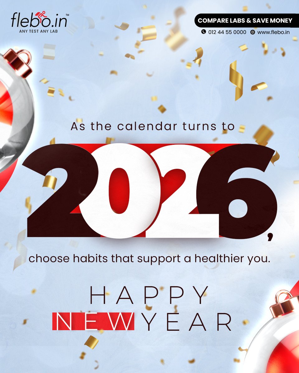 🥳As the calendar turns to 2026,
Choose habits that support a healthier you. 📷
Because good health isn’t a resolution—it’s a lifestyle. 
Happy New Year 📷
#AllReportsAlwaysAvailable #healthtrendgraph #preventivehealthcare #healthcare #NewYear2026 #labsearch #trending #NewYear