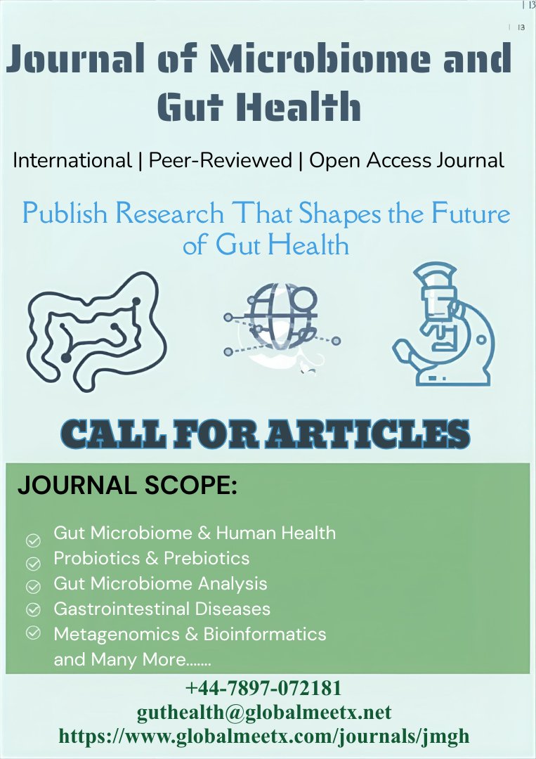 Globalmeetx_J's tweet image. Publish your gut health discoveries with global impact!
Join a leading Open Access platform dedicated to advancing #microbiomescience and #gastrointestinalhealth.
Submit today: globalmeetx.com/journals/jmgh
#Probiotics #Prebiotics #GutMicrobiome #Metagenomics #Gastroenterology