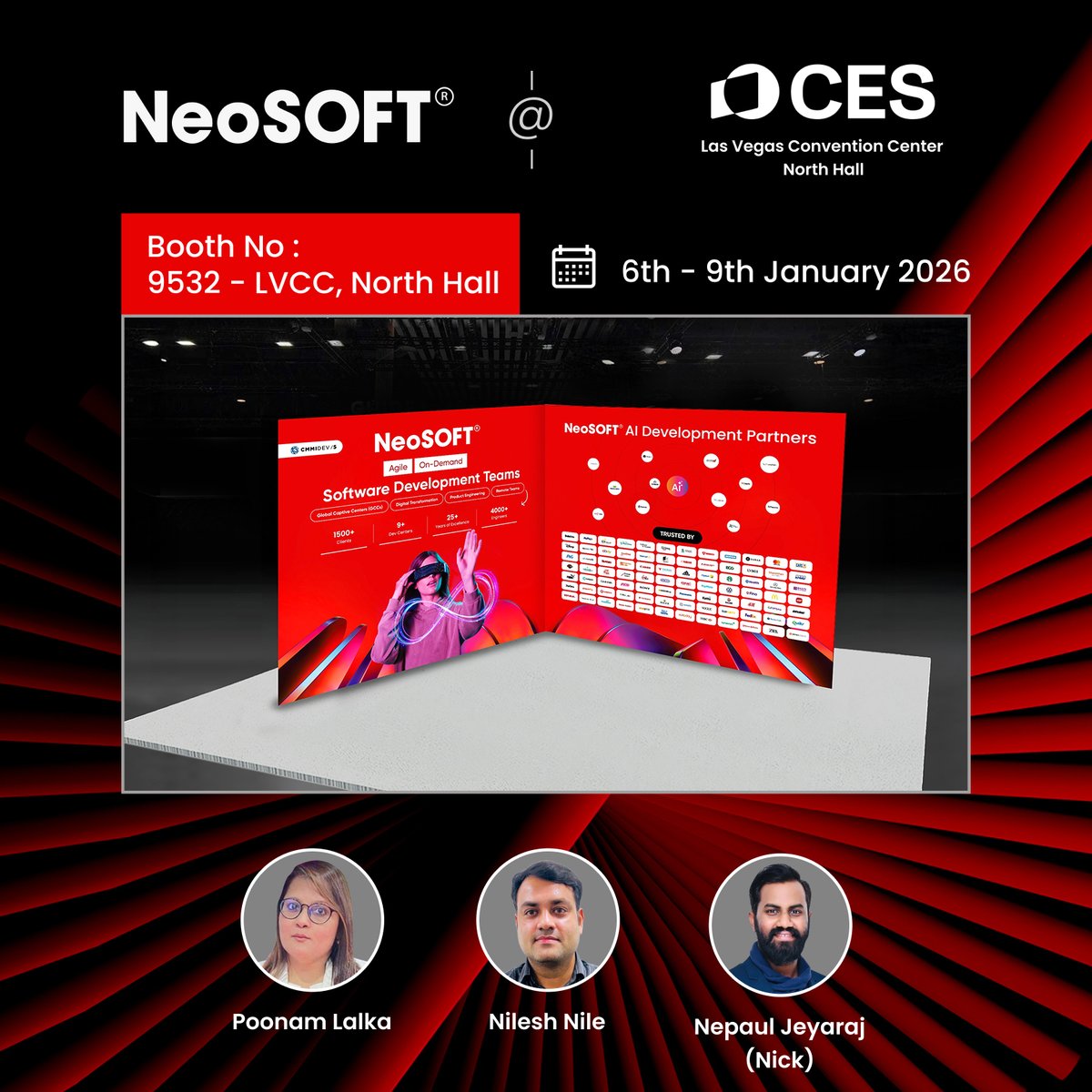 🌍🚀 NeoSOFT at CES 2026
AI-led innovation, agile development &amp; scalable digital engineering.
📍 LVCC, North Hall | 🎯 Booth 9532 | 📅 6–9 Jan 2026
Turning bold ideas into real-world impact. 🤖💡
#NeoSOFT #CES2026 #AIInnovation #DigitalEngineering #FutureOfTech