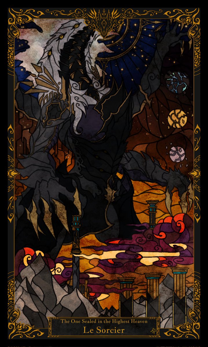 4everNightmares's tweet photo. Oc Art:

Imperial Sin Major Arcana
2/22

"Our adored creator, so long neglected,
Return to the empire you once protected.
Succumb no longer to your heart's sharp pain,
Ascend to the heavenly throne and begin your reign." https://t.co/s9oX7px2Sj