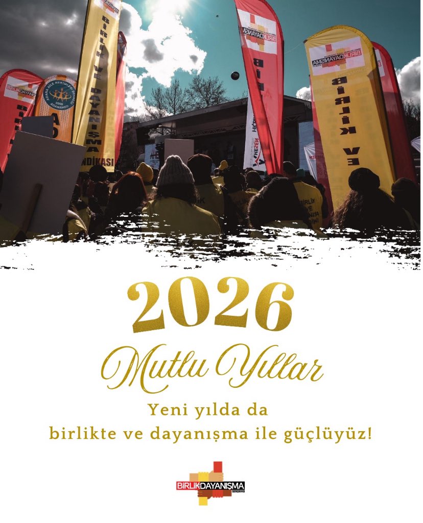 Yeni bir yıla , umudu ve dayanışmayı büyüterek adım atıyoruz. 2026 ‘nın sizlere ve sevdiklerinize mutluluk,sağlık,başarı getirmesini dileriz. 
Birlikte üretmenin ,dayanışmanın ve paylaşmanın verdiği güçle nice yıllara.