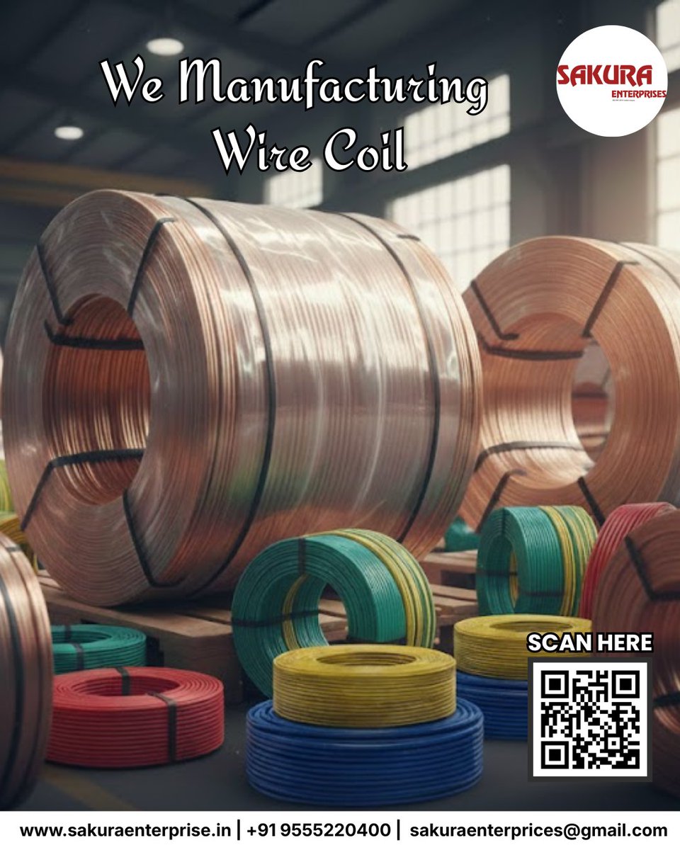 sakuraenterpri_'s tweet image. We manufacture high-quality wire coils for safe and reliable electrical use ⚡
Our wire coils are strong, neatly packed, and made to last.
📞 Contact us +91 9555220400
#WireCoil #WireManufacturer #ElectricalWire #SakuraEnterprises #QualityWires #CableIndustry #MadeInIndia
