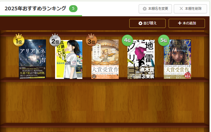 teston1024's tweet photo. 2025年おすすめランキング https://t.co/skC58NXyXy #bookmeter @bookmeterより https://t.co/aFonaNIMke
