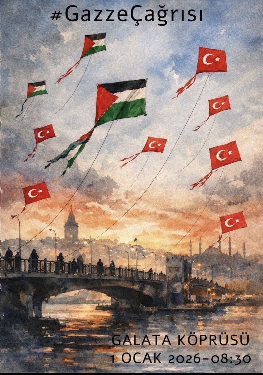 1 Ocak’ta Galata Köprüsü’nde,
mazlumun yanında, zulmün karşısında yürüyoruz.

📆 1 Ocak 2026
📍 Galata Köprüsü
⏰ 08.30

#GazzeyiUnutma